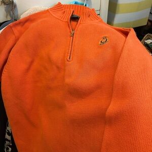 Ralph Lauren Vibrant Orange Zip-Up Sweater